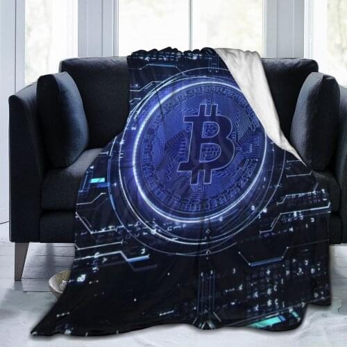 New 3D Bitcoin Personality Printed Flannel Blanket Sheet Bedding Soft Blanket Bed Cover Home Textile Decoration
