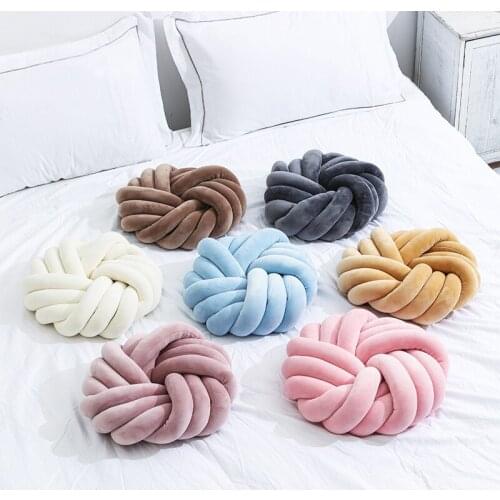 Fleece Soft Knot Round Ball Cushions Cotton Soft Knot Plug Pillow Manual Pillow Cushion Body Comfortable Sofa Plush Pillow