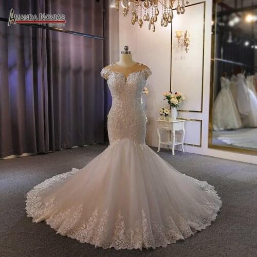 New model special lace full beading wedding dress mermaid wedding gown real work