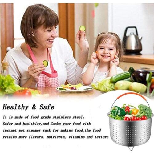 Multi-function Stainless Steel Rice Cooker Steam Basket Pressure Cooker Anti-scald Steamer Fruit Clean Basket Kitchen Tool