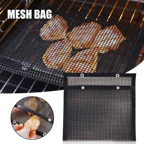 Reusable BBQ Grill Mesh Bag Non-stick Barbecue Baking Isolation Pad Outdoor Picnic Camping BBQ Kitchen Tools