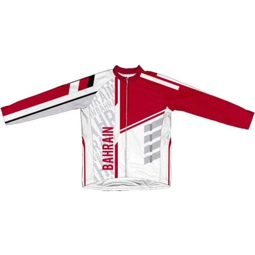 Classic Retro Bahrain Winter Thermal Fleece Pro Team Cycling Jersey Mens MTB Long Sleeve Ropa Ciclismo Wear Bike Clothing