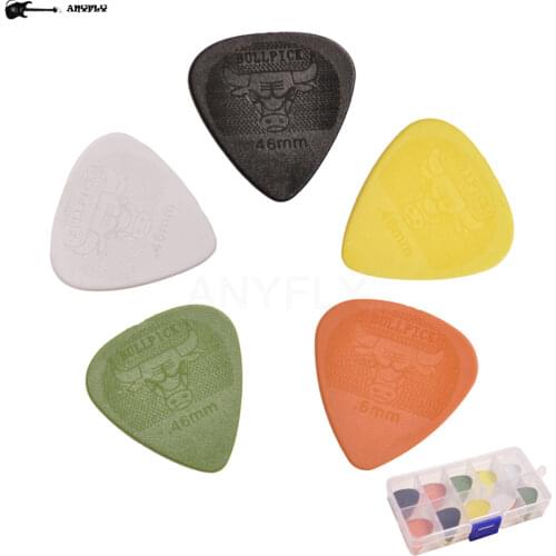 30Pcs 0.46mm Thin Thickness Bull Rock on Picks+Guitar Accessories Box Top Quality Acoustic Electric Classic Guitar