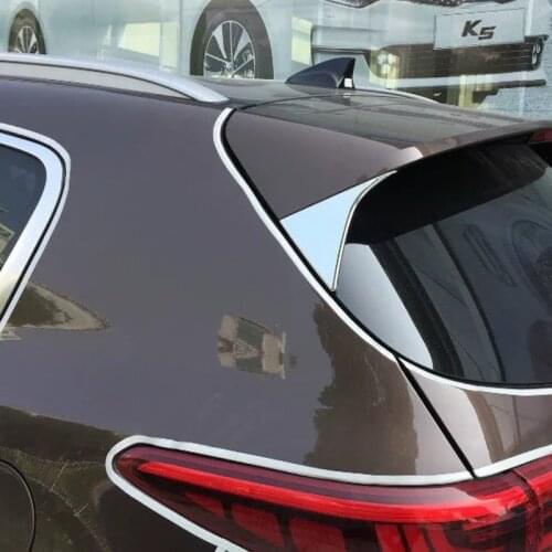 Car-styling Stickers Abs Chrome Rear Window Trim On The Tail Sequined Triangle For KIA Sportage 2016 2017 Fourth generation