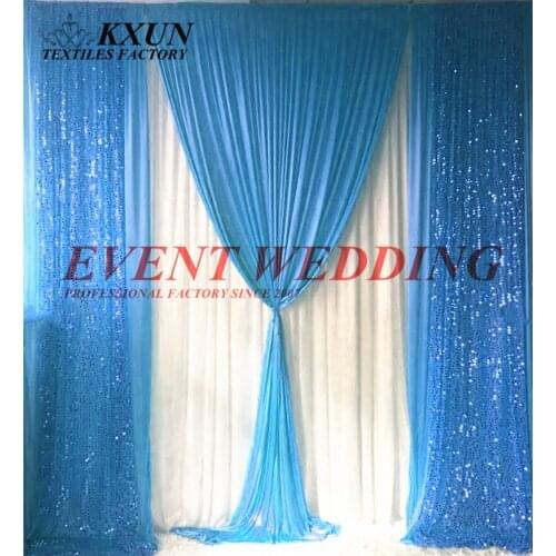 Wholesale Price Ice Silk Backdrop Curtain Include The Sequin Decoration Wedding Event Decoration