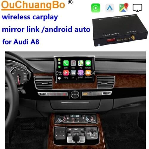 Ouchuangbo original car upgrade wireless Android Auto CarPlay Apple Player for A8 2012-2018 support Mirror link