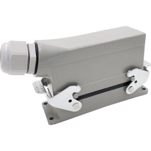 Rectangular H24B-He-024-1 Heavy Duty Connectors Power 24 Pin Cores Line 16A 500V Screw Feet Aviation Plug Socket,139x43x72Mm