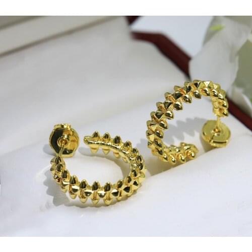 Fashion brand pure 925 sterling silver men & women luxury jewelry Rivets rose gold earrings fashion party luxury jewelry gifts