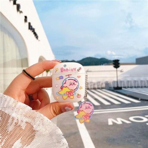Cute Star Kirb AirPods 1/2 Generation Protective Case Cartoon Apple Bluetooth Headset Soft Shell Pro3 Applicable Female