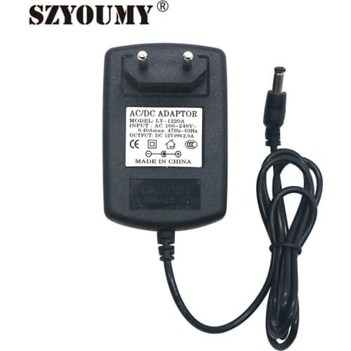 SZYOUMY DC 12V 2A Power supply Adapter Wall Charger Supply Cord