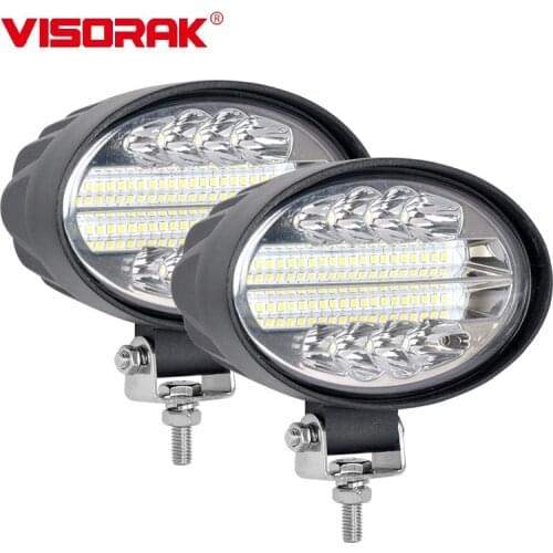 VISORAK 2pcs 5.5" Inch LED Work Light Truck 144W Flood Spot Combo Bema for Jeep Tractor SUV ATV Off Road 12V 24V Led Oval Light