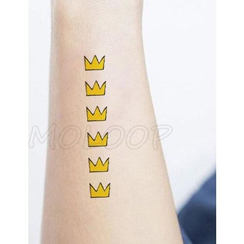 Waterproof Temporary Tattoo Stickers Lovely Cartoon Crown Tattoo Small Size Tatto Flash Tatoo Fake Tattoos for Man Girl Women