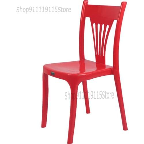 High Quality Plastic Back Chair Thickened Outdoor Stall Fast Food Restaurant Beach Hotel Plastic Modern Simple Family Dining Cha
