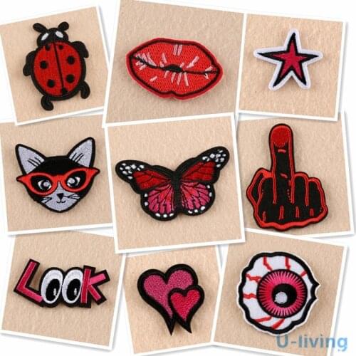 1pcs Mix fashion Patches for Clothing Iron on Embroidered Sew Applique Cute Patch Fabric Badge Garment DIY Apparel Accessories