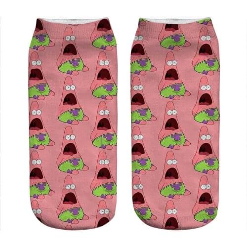 2021 Womens socks kawaii Surprised Patrick Printed Socks Woman harajuku Happy Funny Novelty cute girl gift Socks for women