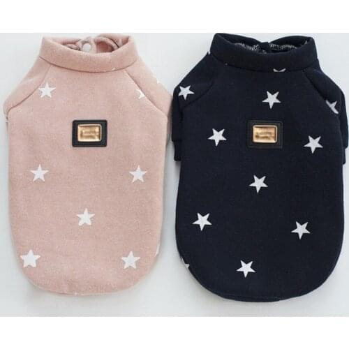 Winter Dog Coat Star Prints Pet Clothes Warm Dog Jacket Puppy Chihuahua Clothing Hoodies For Small Medium Large Dogs