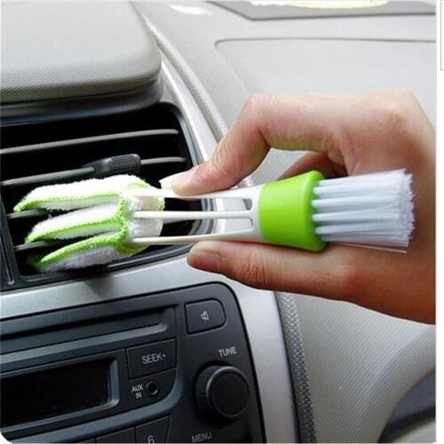 1pcs Double Slider Car Computer Blinds Air Condition Window Cleaning Brush Multi-purpose Brush Cleaner Household Cleaning Tools