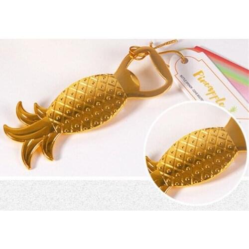100 pcs Party Favors Gold Pineapple Bottle Opener Wedding Favor Beers Openers