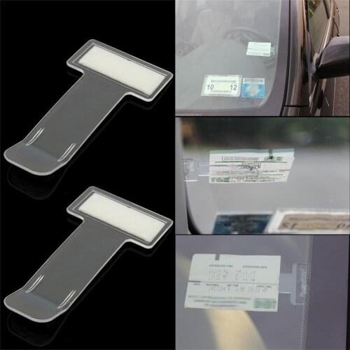 2PCS/Pack Car Parking Ticket Permit Holder Clip Tickets folder Time note holder T-shape Folder for Sticker Windscreen Window