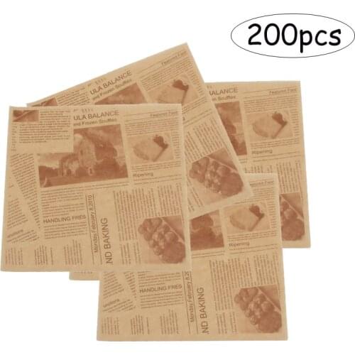 200pcs Paper Sheets Sandwich Wrap Paper, Food Wrapping Grease Resistant Baking Parchment Papers, for BBQ Burger Cookies