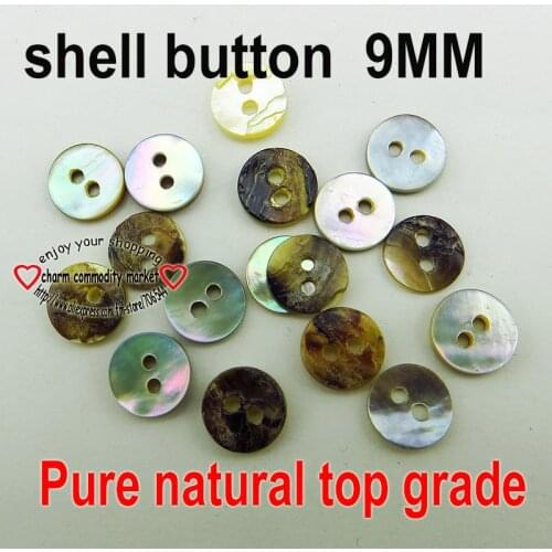 50PCS mixed high quality natural shell buttons 9MM coat boots sewing clothes round button S-02