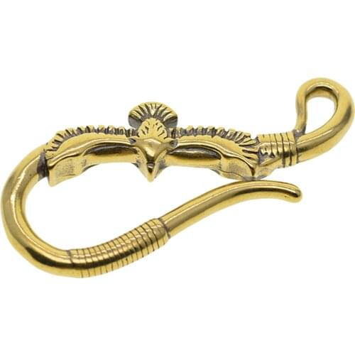 Solid Brass Phoenix Key Chain Gothic Hook Clip Fob Biker Ring Trousers Chain