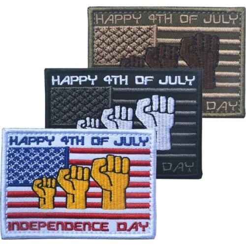 Independence Day Embroidery Patch Armband Badge Happy 4th Of July Decorative Sewing Applique Tactical Patches