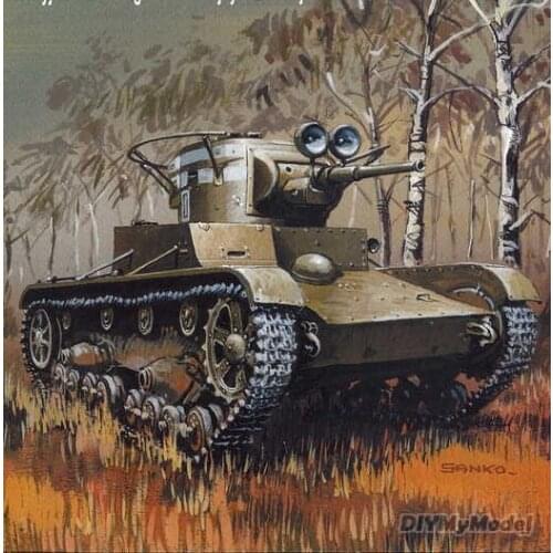 DIYMyModeI Russian T-26 light tank DIY Handcraft Paper Model KIT Handmade Toy Puzzles Gift Movie props