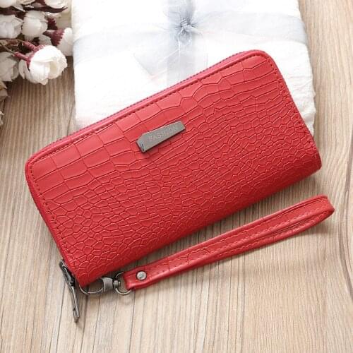 Stone Pattern Long Zipper Wallet Billfold Phone Pouch Case Coin Pocket Change Purse Credit Bank ID Card Holders Hand Bag Wallet