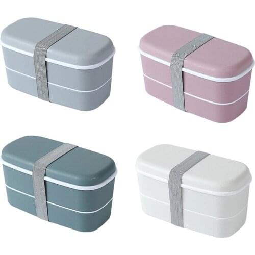 Double Layers Bento Box Eco-Friendly Lunch Box Food Container Kitchen Accessories Material Microwavable Dinnerware Lunchbox New