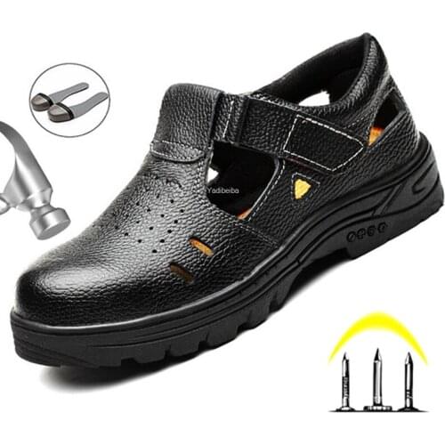Breathable Lightweight Men Safety Shoes Steel Toe Cap Work Shoes Men Work Sandals Construction Anti-smashing Safety Work Boots
