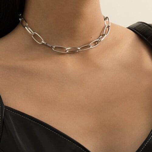 European and American simple fashion temperament jewelry with geometric cross chain punk metal chain neck chain for female