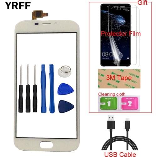 Mobile Front Touch Screen Glass For Doogee X9 Pro Touch Screen Glass Digitizer Panel Sensor Capacitive + Free Protector Film