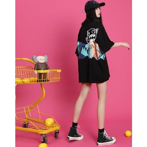 Summer New Style Cotton T-Shirt Women Loose Korean Style European And American Tops Couples Short Sleeves