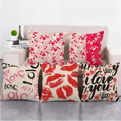 GZTZMY Pillow Case Cushion Covers 45*45 Cm Valentine Day Gift Housse De Coussin Sofa Car Home Decoration Pillowcases Cojines