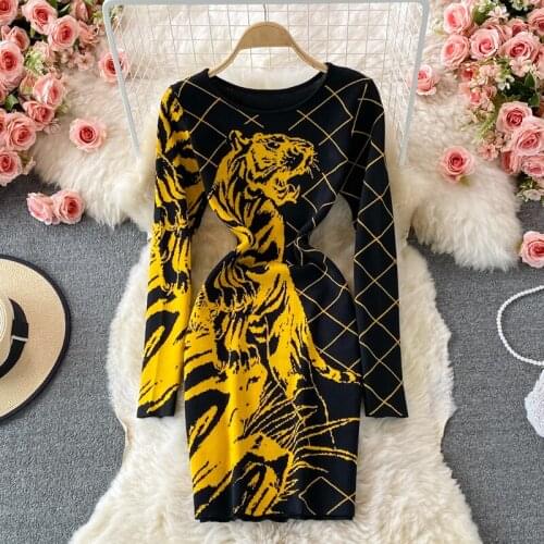 Модные вязаные платья HECAIYUN China At AliExpress