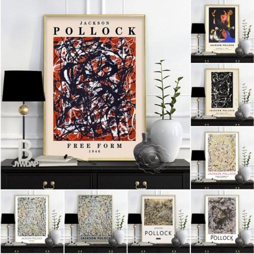 Exhibition Museum Art, Jackson Pollock Abstract Posters, Pollock Retro Home Decor, Jackson Graffiti Living Room Vintage Wall Art