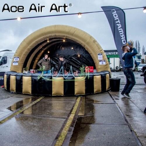 Customized gold and black inflatable mobile bar booth,bar kiosk,bar counter /sampling station for outdoor partys