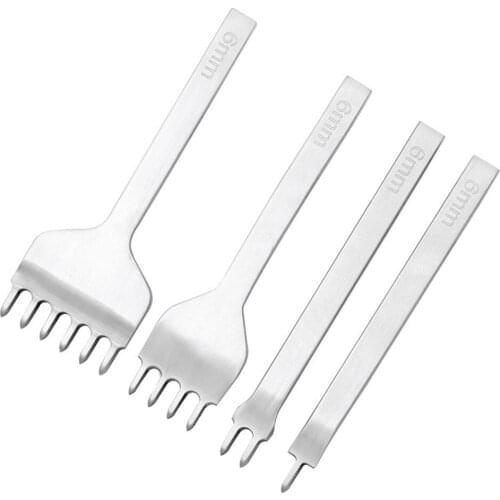 Leather Hole Punch Tool Craft Pricking Steel Diamond Stitching Chisel 3/4/5/6mm D1