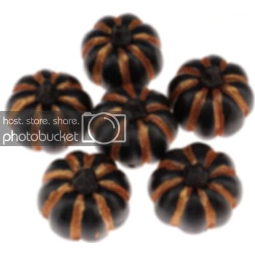 Gresorth 6pcs Artificial Black Golden Line Pumpkins Fake Vegetable for Halloween Christmas Home Party Holiday Decoration Model