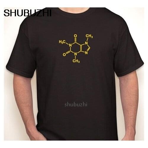 CAFFEINE MOLECULE coffee/chocolate lover science/chemistry black T-shirt S-5XL Fashion Style Men Tee,Cotton Classic tee sbz8297