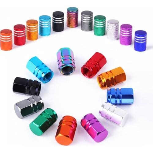 4PCS Valve Caps Aluminum Alloy Cars Tire Valve Stem Covers for Motorcycles Trucks Bikes Schrader Valve Caps Bicycle Accessories