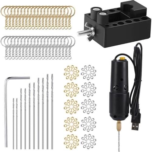 L5YD DIY Micro Electric Aluminum Portable Handheld Drill Set Twist Drill Bits Tools