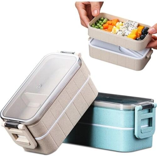 Lunch Box Wheat Straw Bento Boxes Microwave Dinnerware Food Storage Container Food box