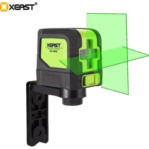Hot XEAST MINI XE-M02 2 Lines Green Laser Level Self Leveling Cross Laser Line portable Green Laser Level Free shipping