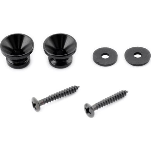 Musiclily Guitar Metal Medium Strap Buttons, Black (2 Pieces)