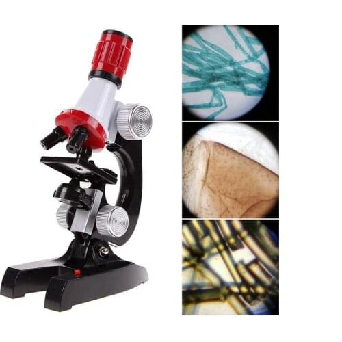 Microscope For Kids 1 Set Microscope Kit Lab 100X-1200X Home School Educational Toy Gift For Children Boys Girls Students