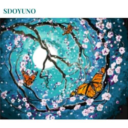 SDOYUNO 40x50cm Paint By Numbers Landscape DIY Painting By Numbers On Canvas Scenery Frameless Digital Hand Painting Home Decor