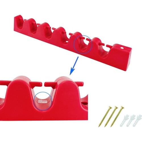 Wall Mount Stand Holder Bracket 6 Holes Fishing Rod Storage Rack Fishing Pole for Outdoor Fishing Portable Accessories