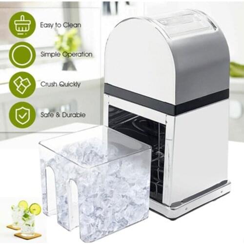 Portable Hand Crank Manual Ice Crusher Shaver Kids Shredding Snow Cone Maker Machine Kitchen Home Tool